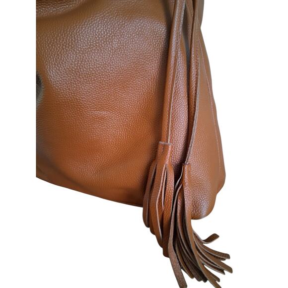 Laggo Womens Large Pebbled Leather Slouchy Studded Boho Hobo Classy Shoulder Bag - Picture 6 of 12